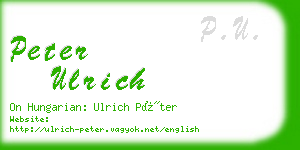 peter ulrich business card